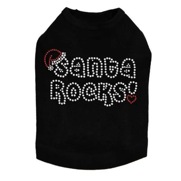 Santa Rocks Rhinestone Dog Tank