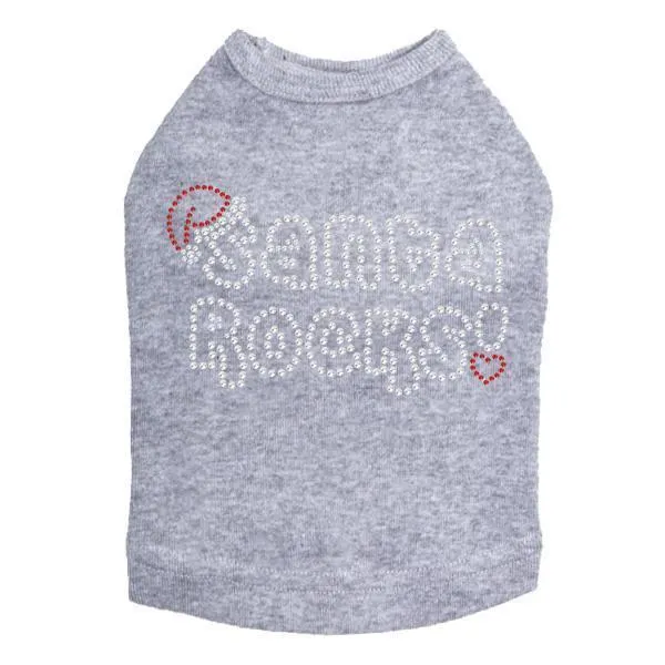 Santa Rocks Rhinestone Dog Tank