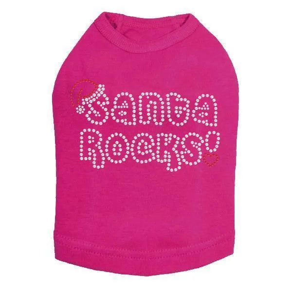 Santa Rocks Rhinestone Dog Tank