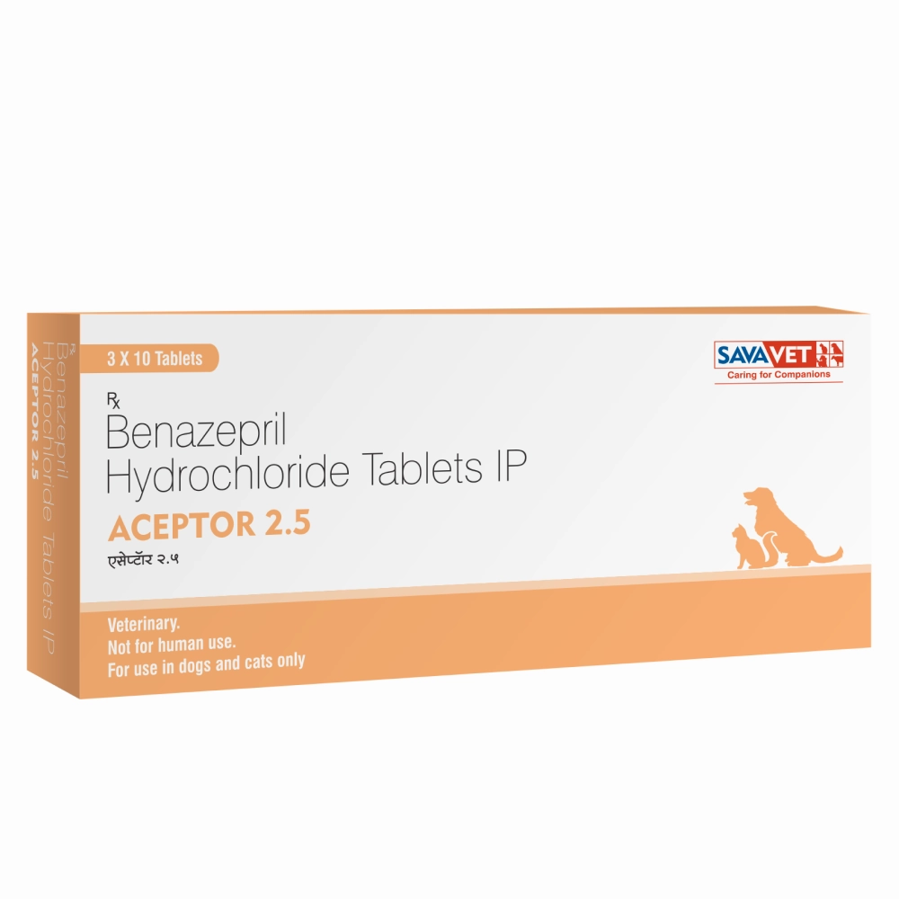 Savavet Aceptor (Benazepril Hydrochloride) Tablet for Dogs and Cats (pack of 10 tablets)