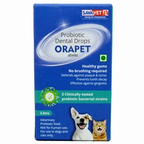 Savavet Orapet Probiotic Dental Drops for Dogs and Cats (3.8 ml)