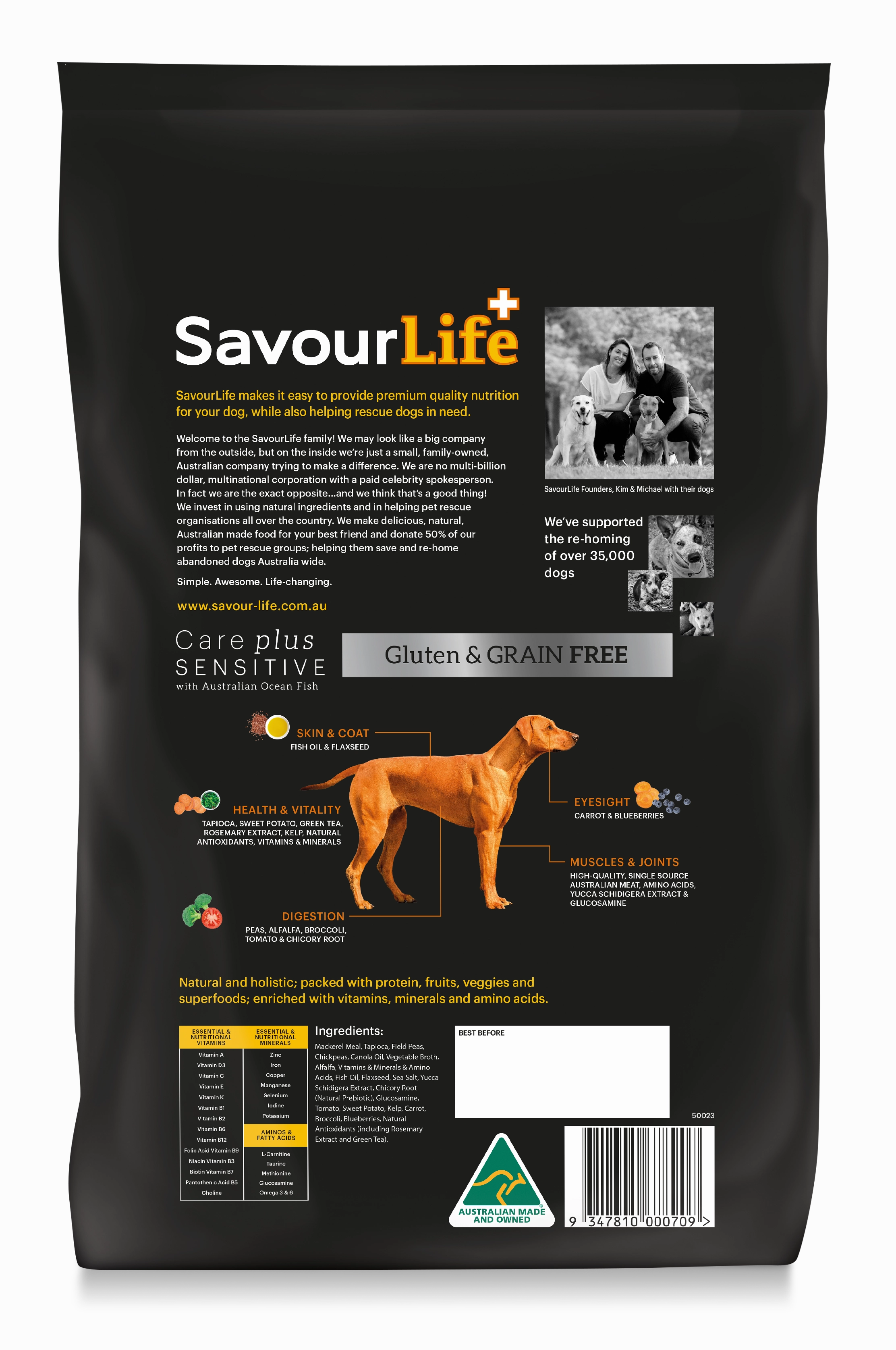 SavourLife - Grain Free Ocean Fish CarePlus Sensitive Dog Dry Food (2.5kg)