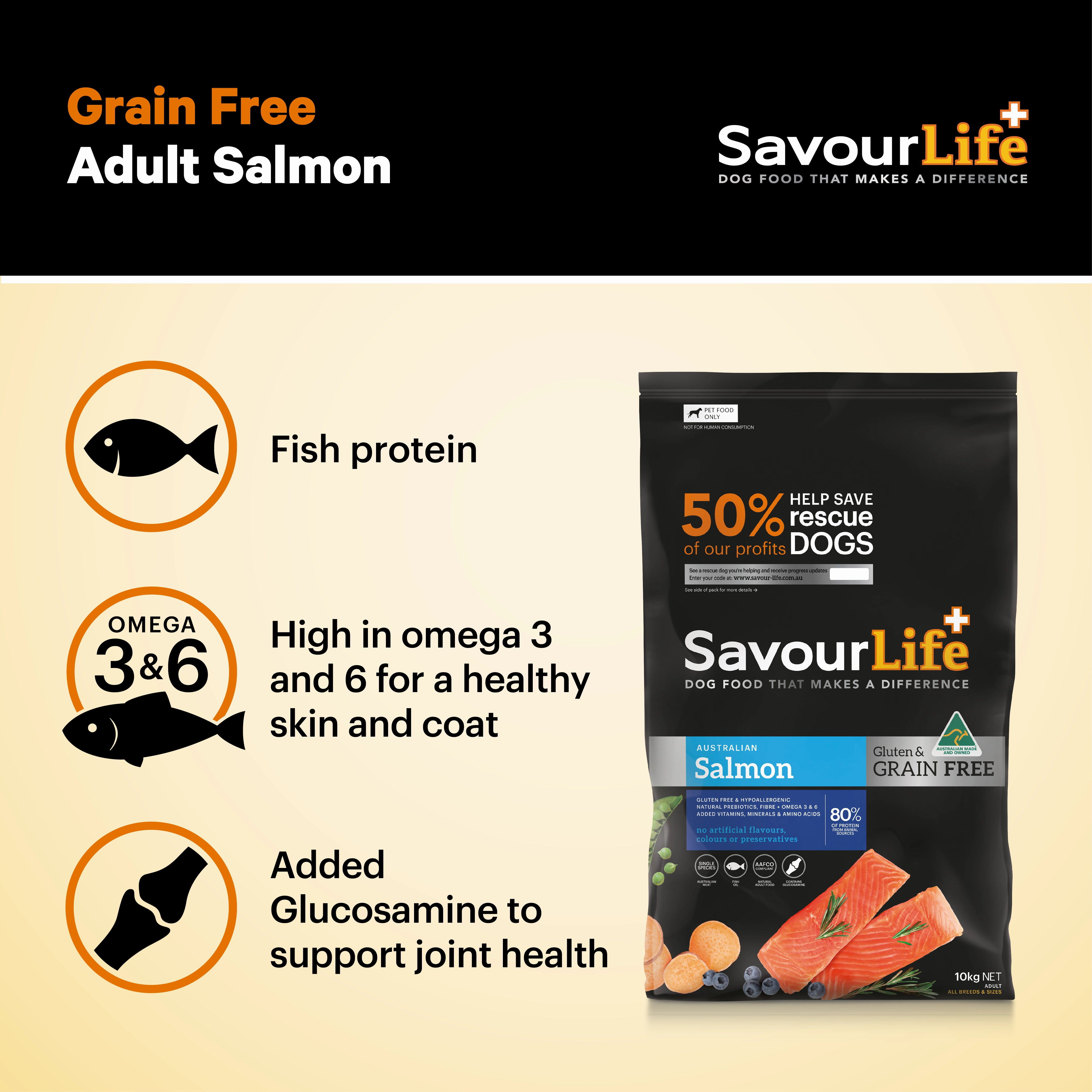 SavourLife - Grain Free Salmon Dog Dry Food (10kg)