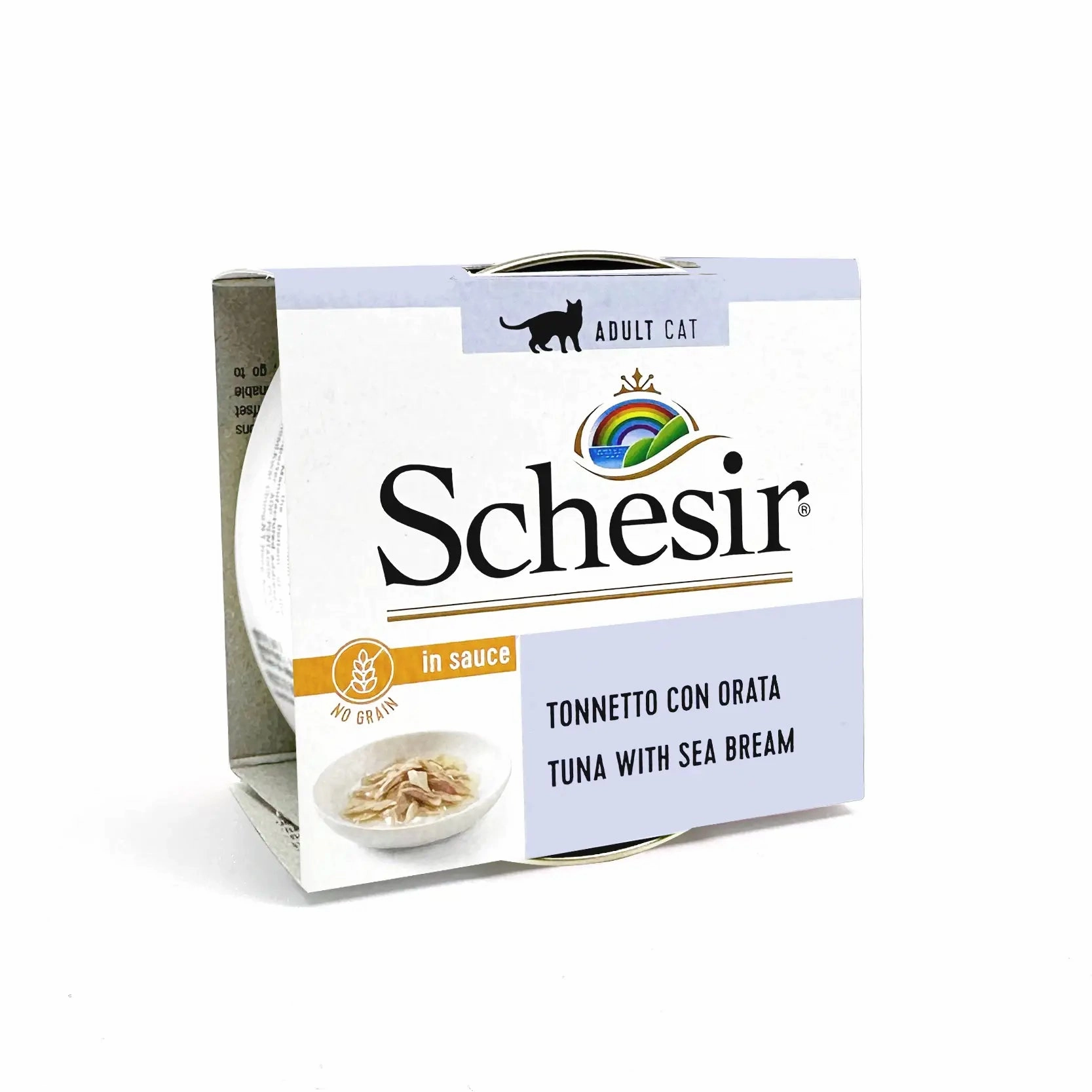 Schesir - Complete Grain Free Wet Food for Adult Cats - Tuna with Sea Bream in Sauce 70g