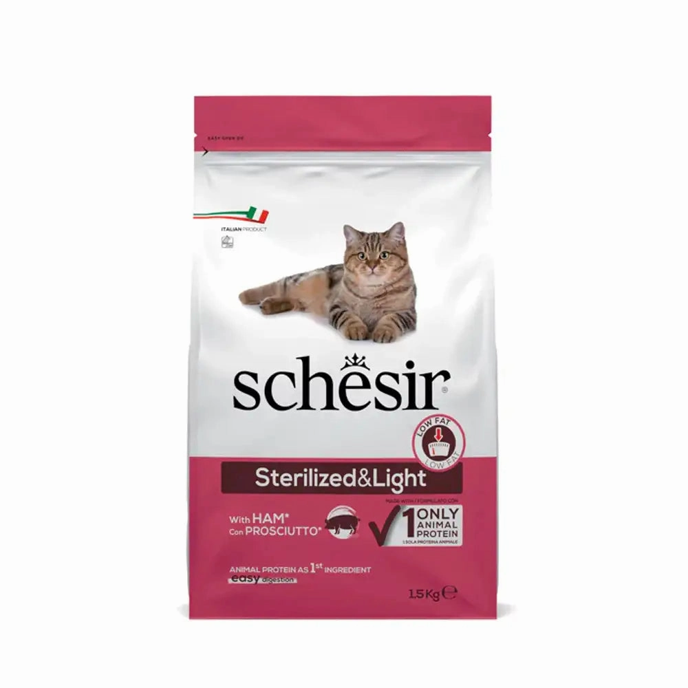 Schesir - Sterilized & Light Cat Food with Ham