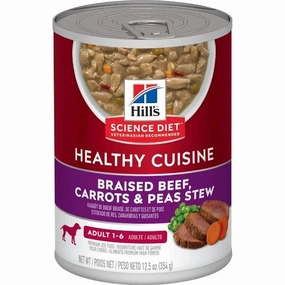 Science Diet Healthy Cuisine Braised Beef, Carrots & Peas Stew Adult Canned Dog Food, 12.5oz