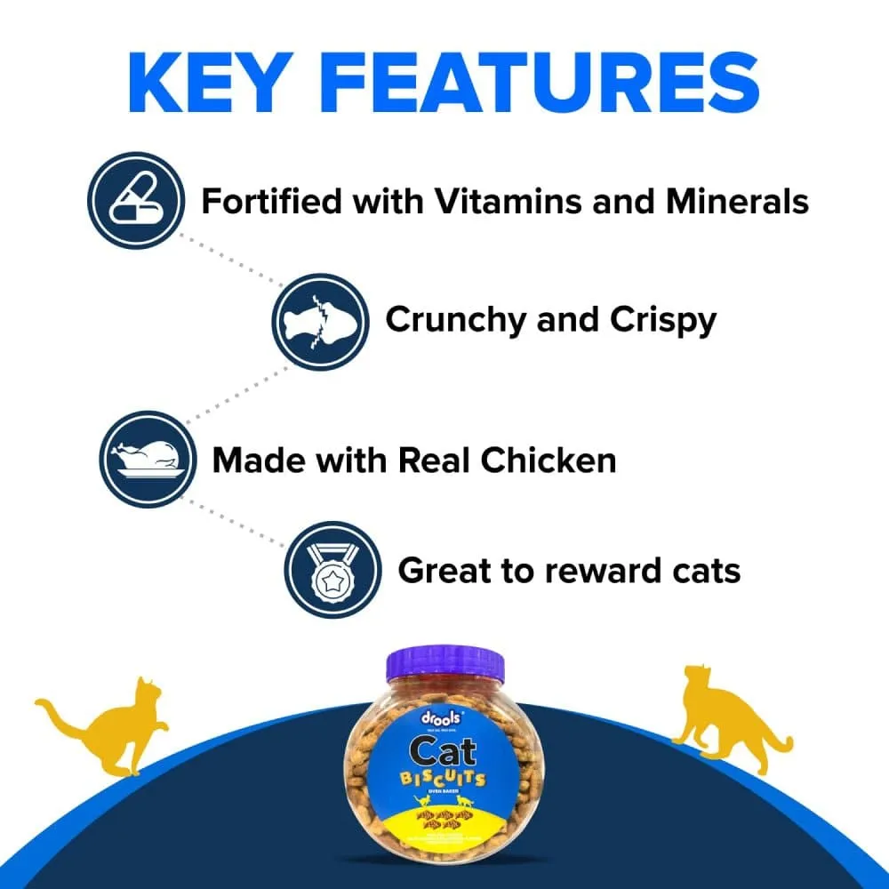 Sheba Chicken Loaf Kitten Wet Food, Drools Biscuit Treat, Kitty Yums Lickable Real Chicken Creamy Treat Cats Combo