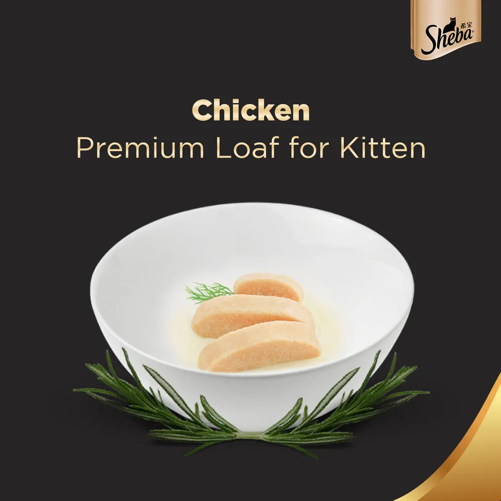 Sheba Chicken Loaf Kitten Wet Food, Drools Biscuit Treat, Kitty Yums Lickable Real Chicken Creamy Treat Cats Combo
