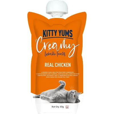 Sheba Chicken Loaf Kitten Wet Food, Drools Biscuit Treat, Kitty Yums Lickable Real Chicken Creamy Treat Cats Combo