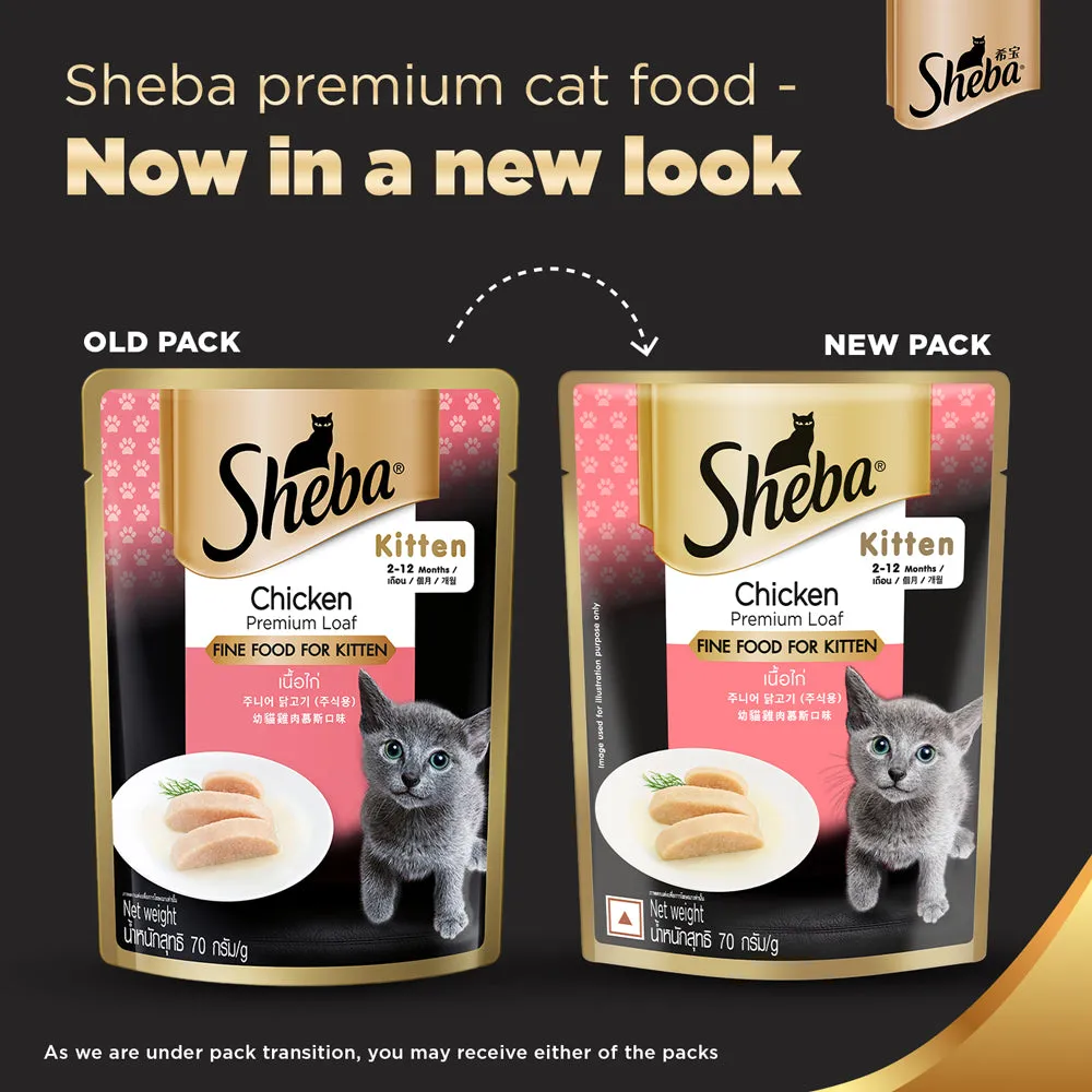 Sheba Chicken Loaf Kitten Wet Food, Drools Biscuit Treat, Kitty Yums Lickable Real Chicken Creamy Treat Cats Combo