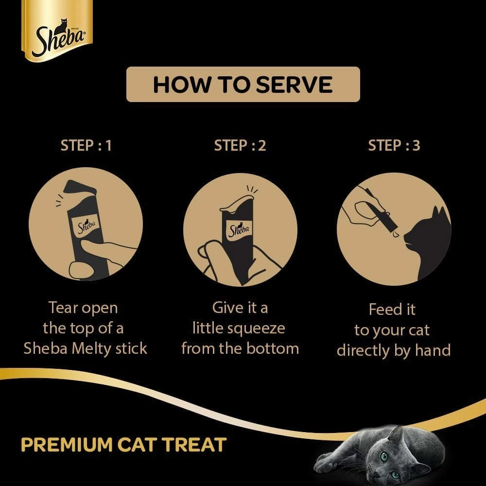 Sheba Chicken & Chicken Whitefish Sasami and Tuna Flavor and Tuna & Prawn Maguro Selection Melty Premium Cat Treats Combo