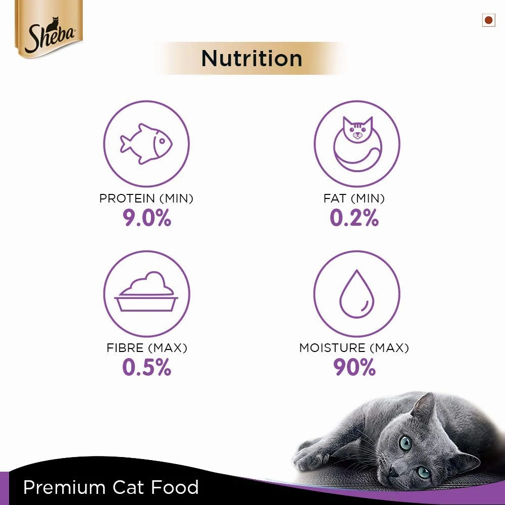 Sheba Pure Tuna Filets in Jelly Premium Cat Wet Food and Chicken Flavour Irresistible Cat Dry Food Combo