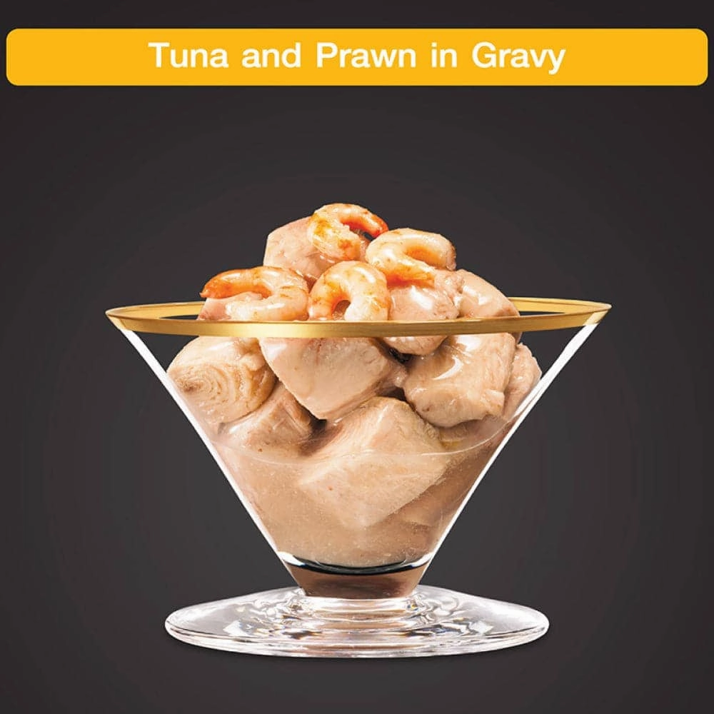 Sheba Tuna Fillet & Whole Prawns in Gravy Premium Cat Wet Food and Chicken Flavour Irresistible All Life Stage Cat Dry Food Combo