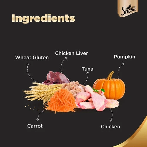 Sheba Tuna Pumpkin & Carrot In Gravy and Whiskas Tuna in Jelly Cat Wet Food Combo