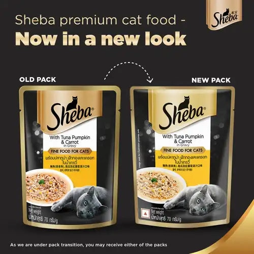 Sheba Tuna Pumpkin & Carrot In Gravy and Whiskas Tuna in Jelly Cat Wet Food Combo