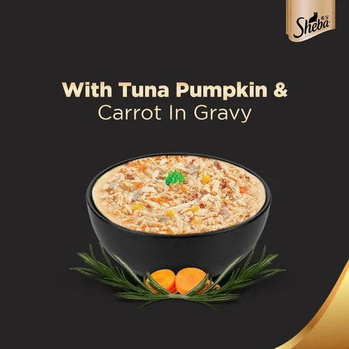 Sheba Tuna Pumpkin & Carrot In Gravy and Whiskas Tuna in Jelly Cat Wet Food Combo