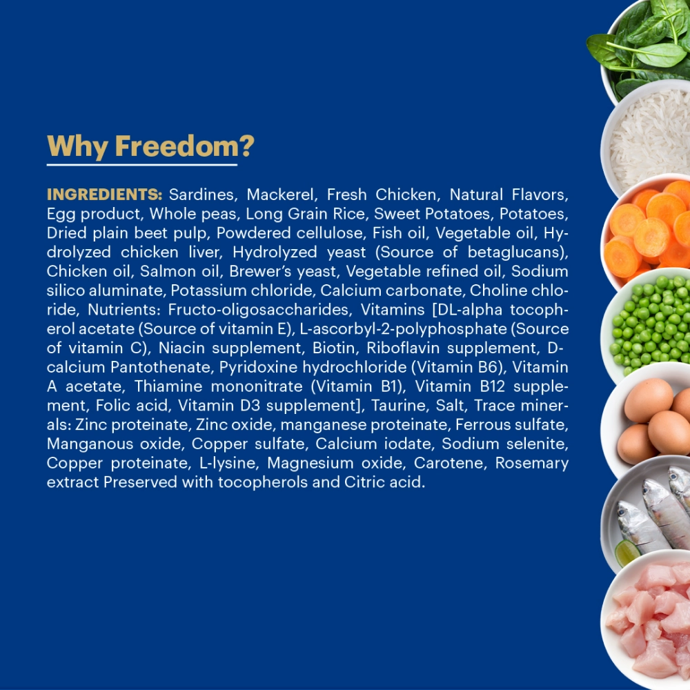Signature Freedom Fish, Chicken and Peas Recipe Persian Cat Dry Food and Grain Zero Chicken and Liver Lickable Creamy Cat Treats Combo