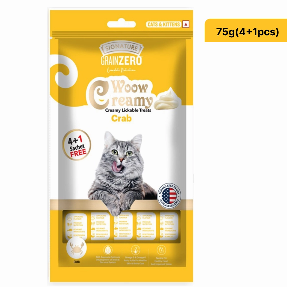 Signature Grain Zero Crab, Bonito and Scallop and Tuna and Ocean Fish Lickable Creamy Cat Treats Combo