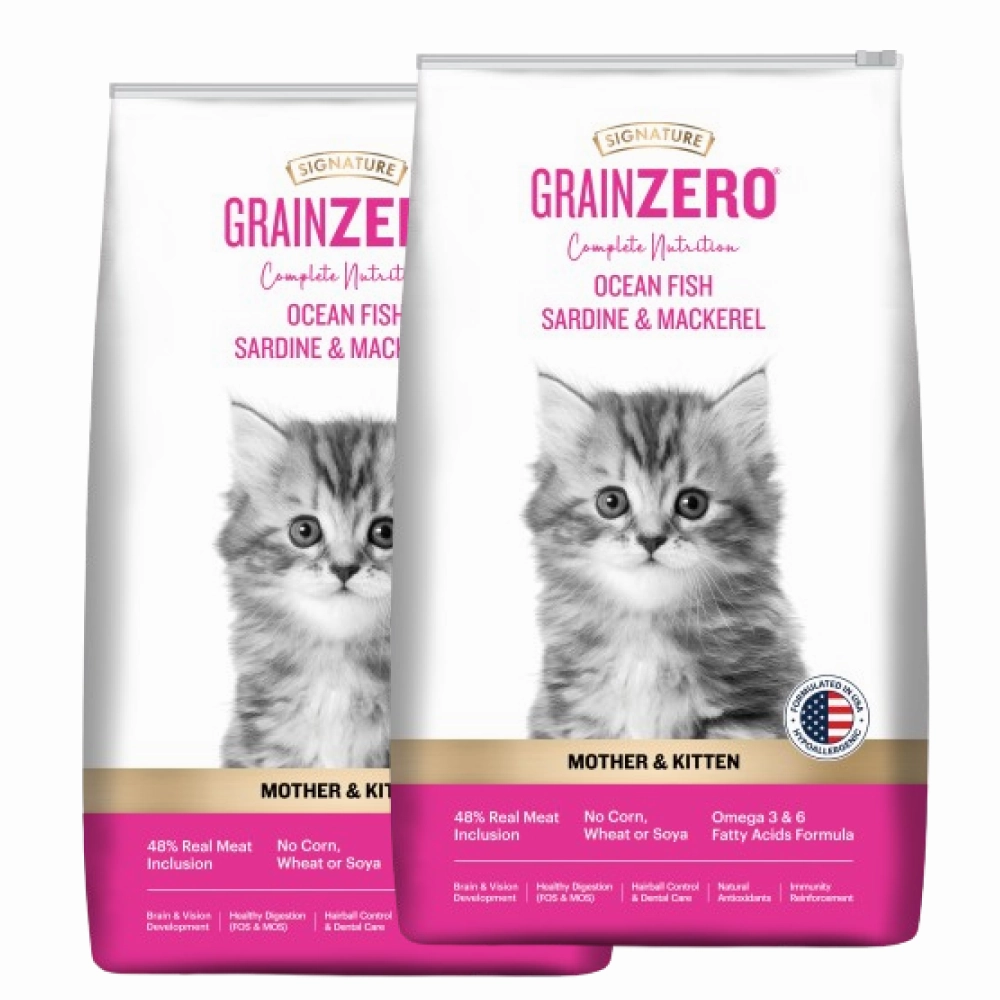 Signature Grain Zero Ocean Fish, Sardine and Mackerel Mother and Kitten Cat Dry Food