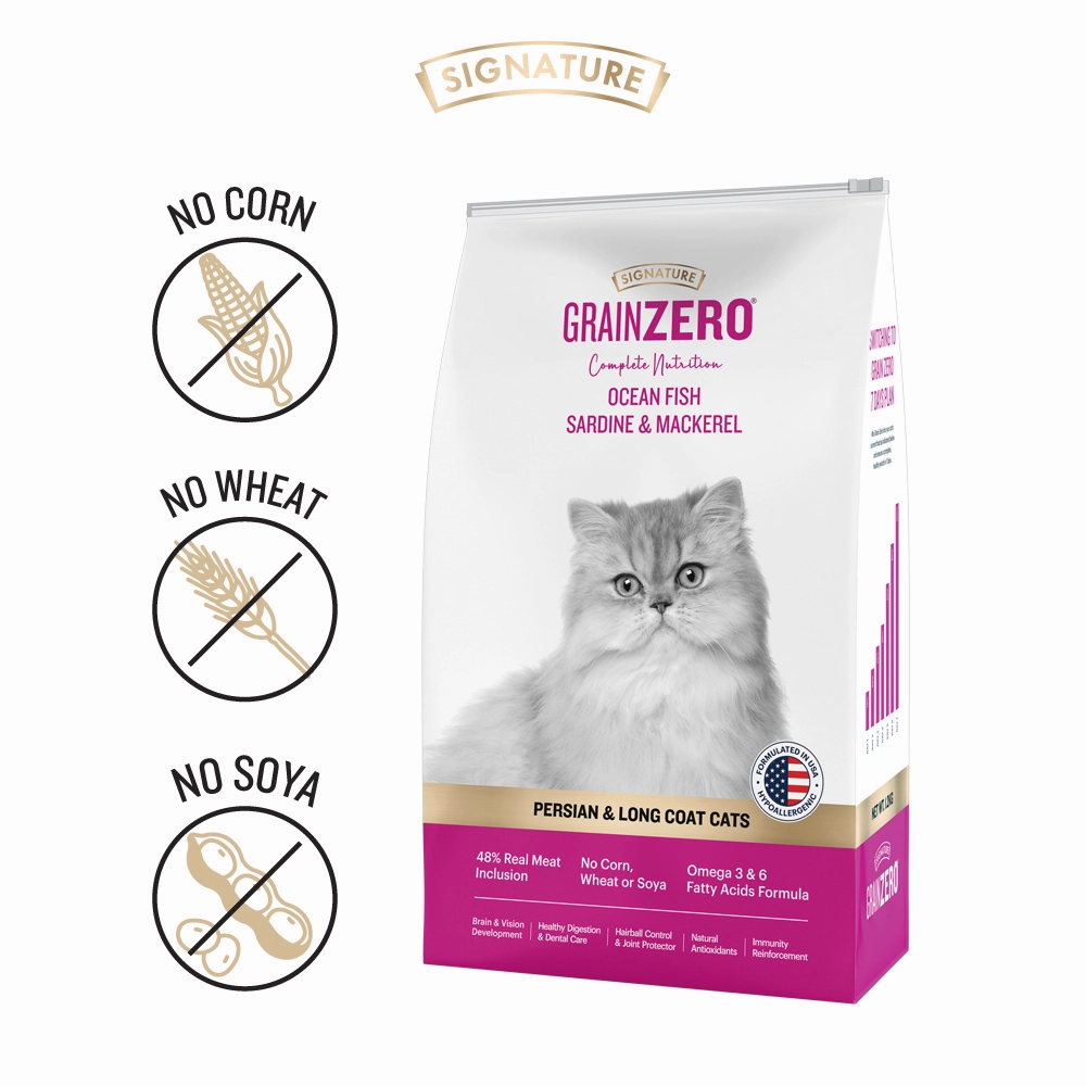 Signature Grain Zero Ocean Fish Sardine Mackerel Adult Dry Food, Sheba Tuna Prawn Maguro Melty Cats Treats Combo