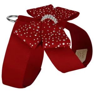 Silver Stardust Nouveau Bow Tinkie Dog Harness Red