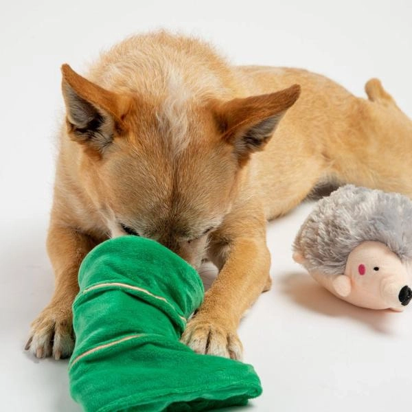 Silver Paw Sleeping Porcupine Dog Toy