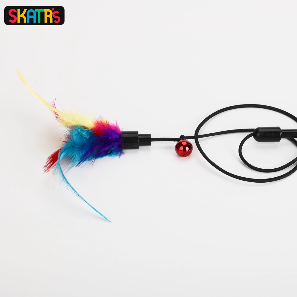 Skatrs Feather Fun Catcher Teaser Playing Stick for Cats