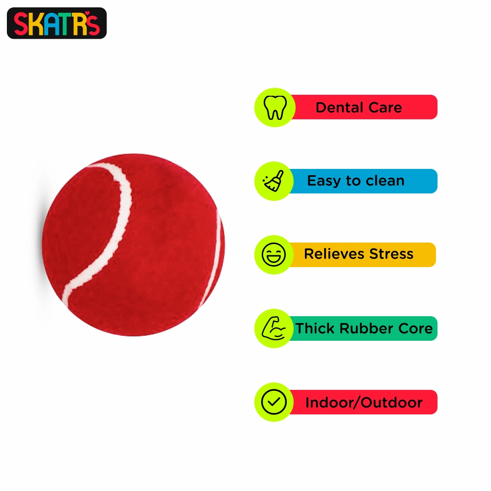 Skatrs Tennis Ball for Dogs and Triple Ring Rope Chew Toy for Dogs and Cats Combo