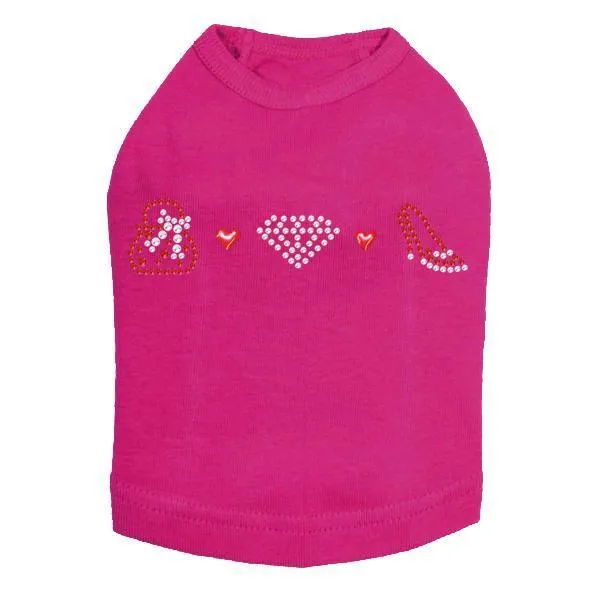 Small Purse And Shoe Rhinestone Dog Tank