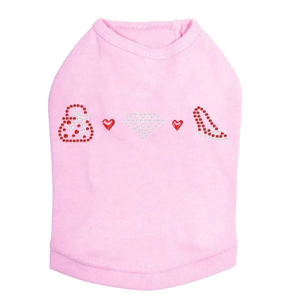 Small Purse And Shoe Rhinestone Dog Tank