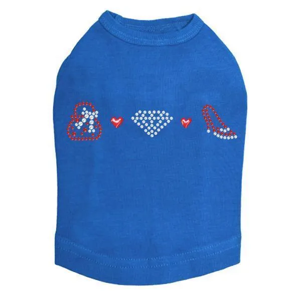 Small Purse And Shoe Rhinestone Dog Tank