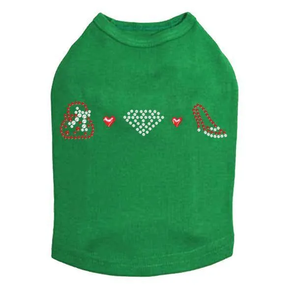 Small Purse And Shoe Rhinestone Dog Tank