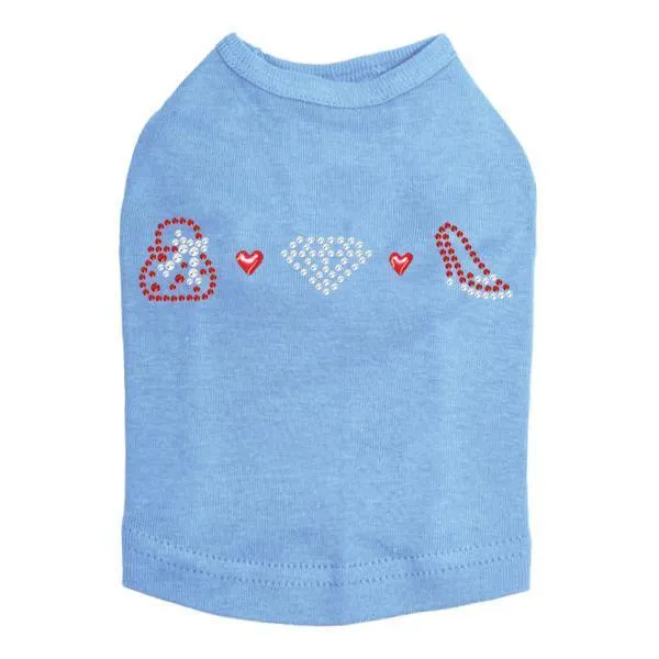 Small Purse And Shoe Rhinestone Dog Tank