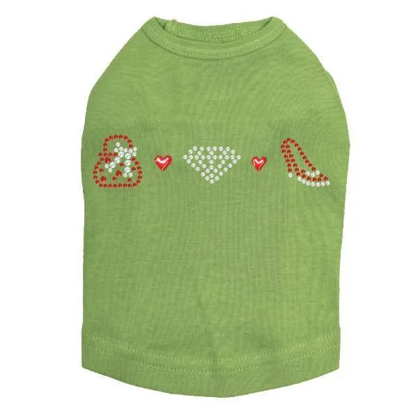 Small Purse And Shoe Rhinestone Dog Tank
