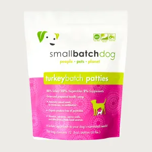 SMALLBATCH Frozen Raw Turkey Batch Patties for Dogs