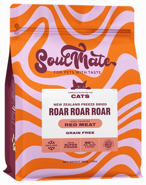 Soulmate New Zealand Freeze Dried Cat Food Roar Roar Roar - High Country Red Meat