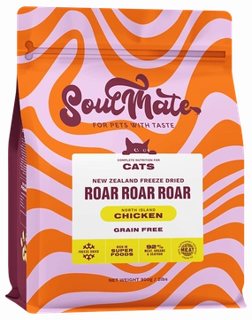 Soulmate New Zealand Freeze Dried Cat Food Roar Roar Roar - North Island Chicken