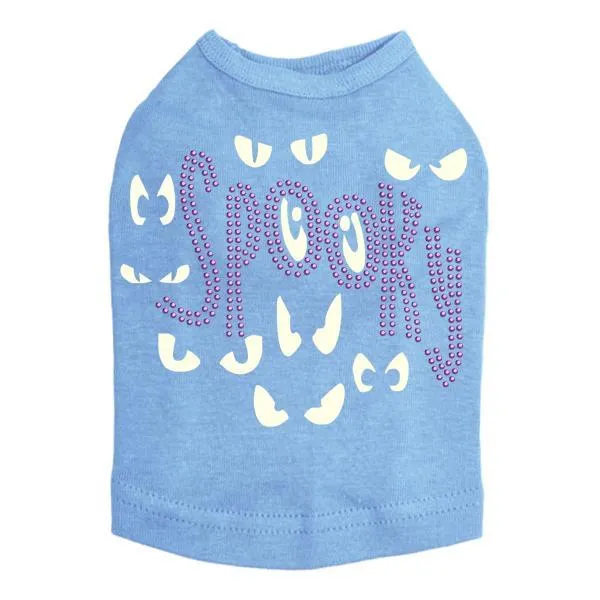 Spooky Glow in the Dark Eyes Rhinestone Dog Tank