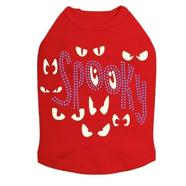 Spooky Glow in the Dark Eyes Rhinestone Dog Tank