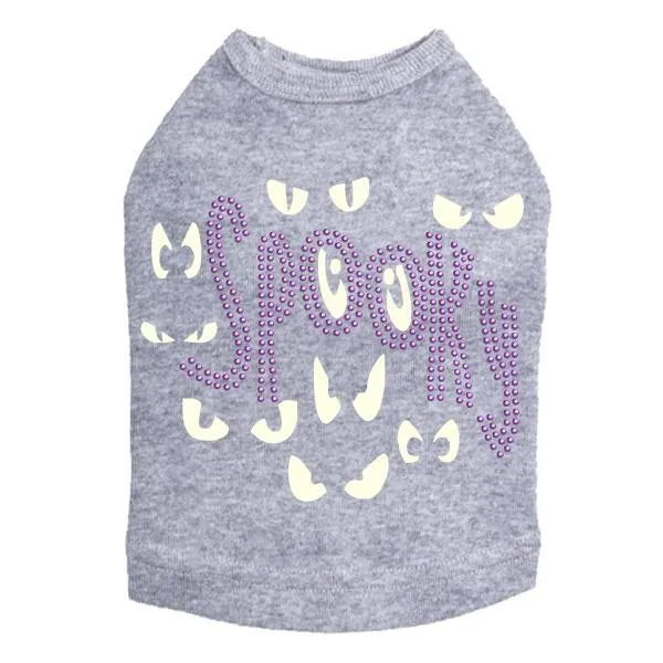 Spooky Glow in the Dark Eyes Rhinestone Dog Tank