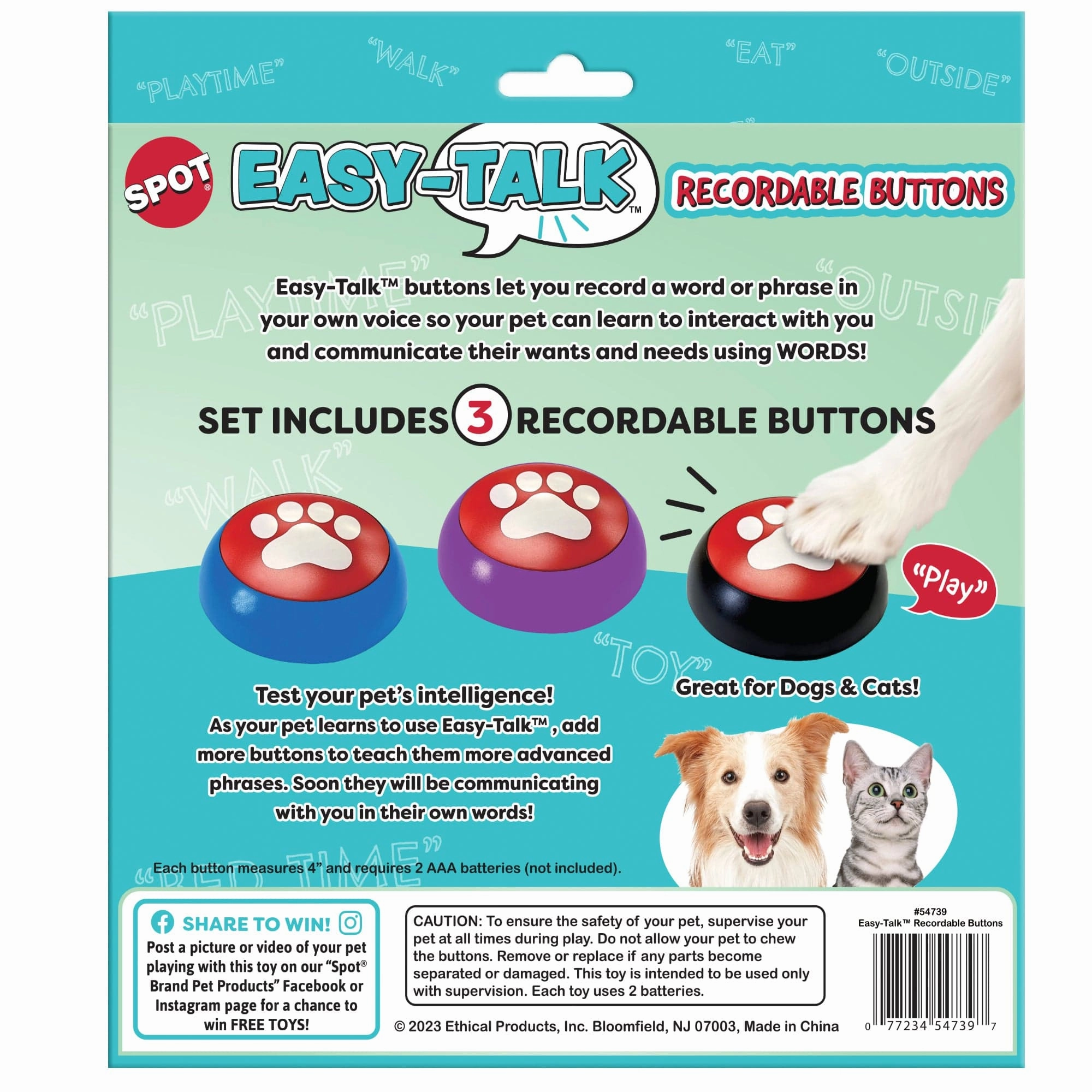Spot Easy-Talk Recordable Buttons for Pets