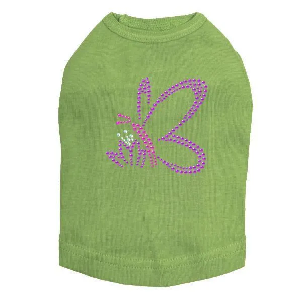 Spring Butterfly Rhinestone Dog Tank