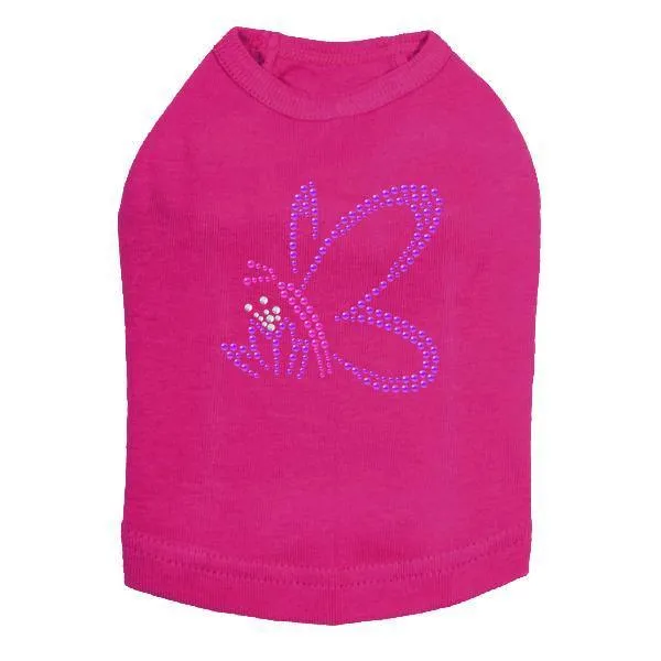 Spring Butterfly Rhinestone Dog Tank
