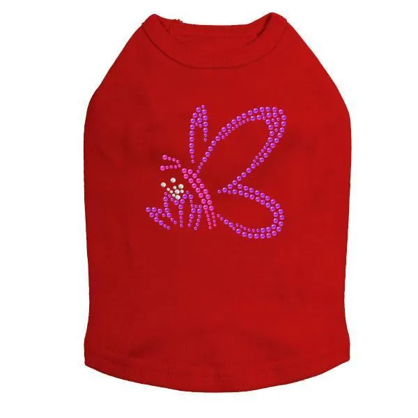 Spring Butterfly Rhinestone Dog Tank