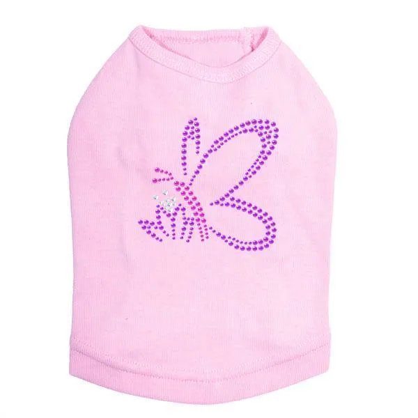 Spring Butterfly Rhinestone Dog Tank