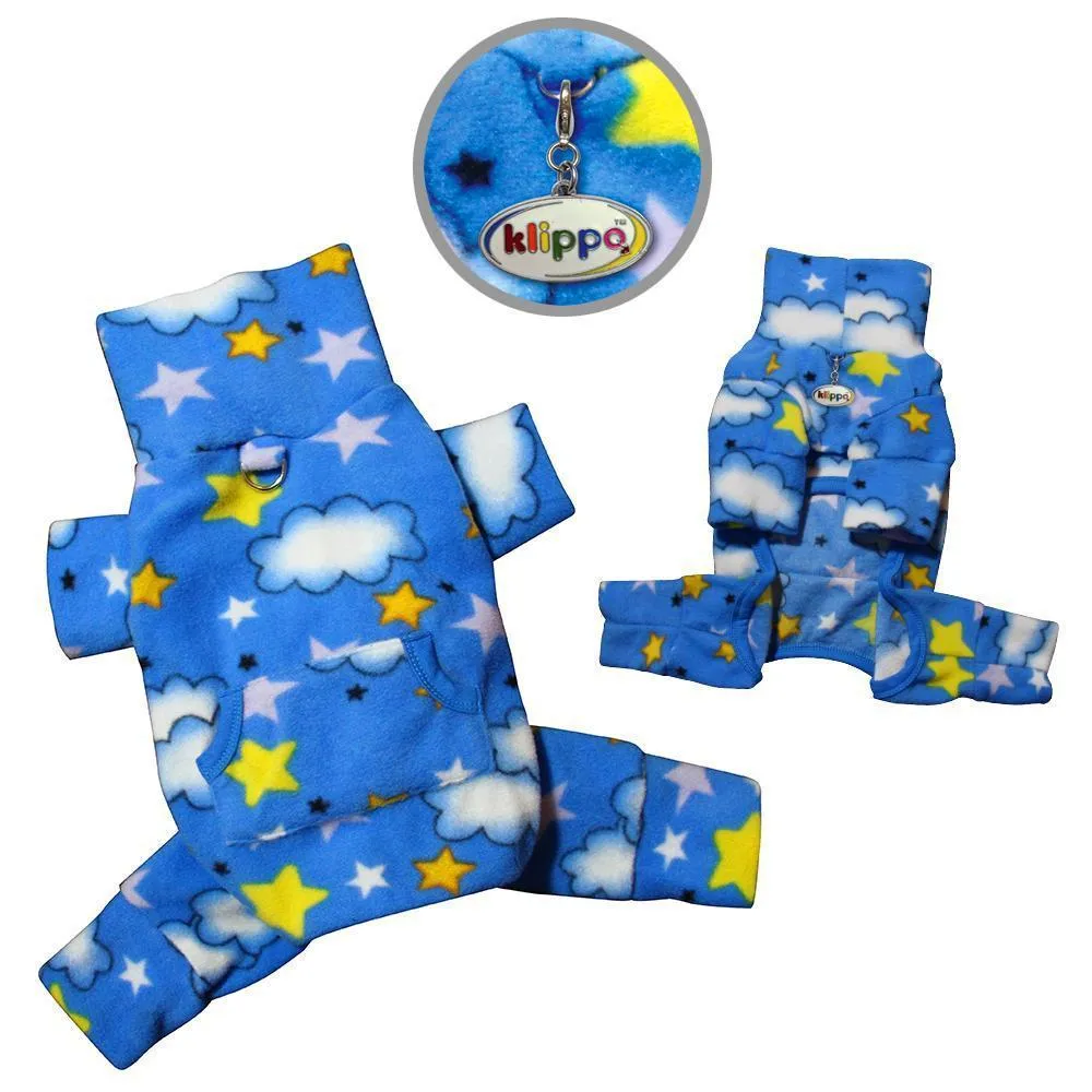 Stars And Clouds Fleece Turtleneck Dog Pajamas