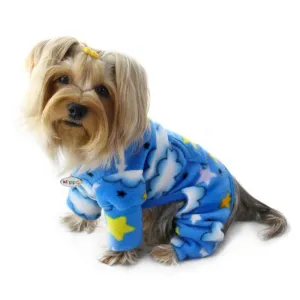Stars And Clouds Fleece Turtleneck Dog Pajamas