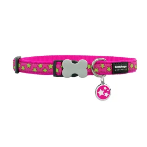 Stars Hot Pink Dog Collar/Tag Set