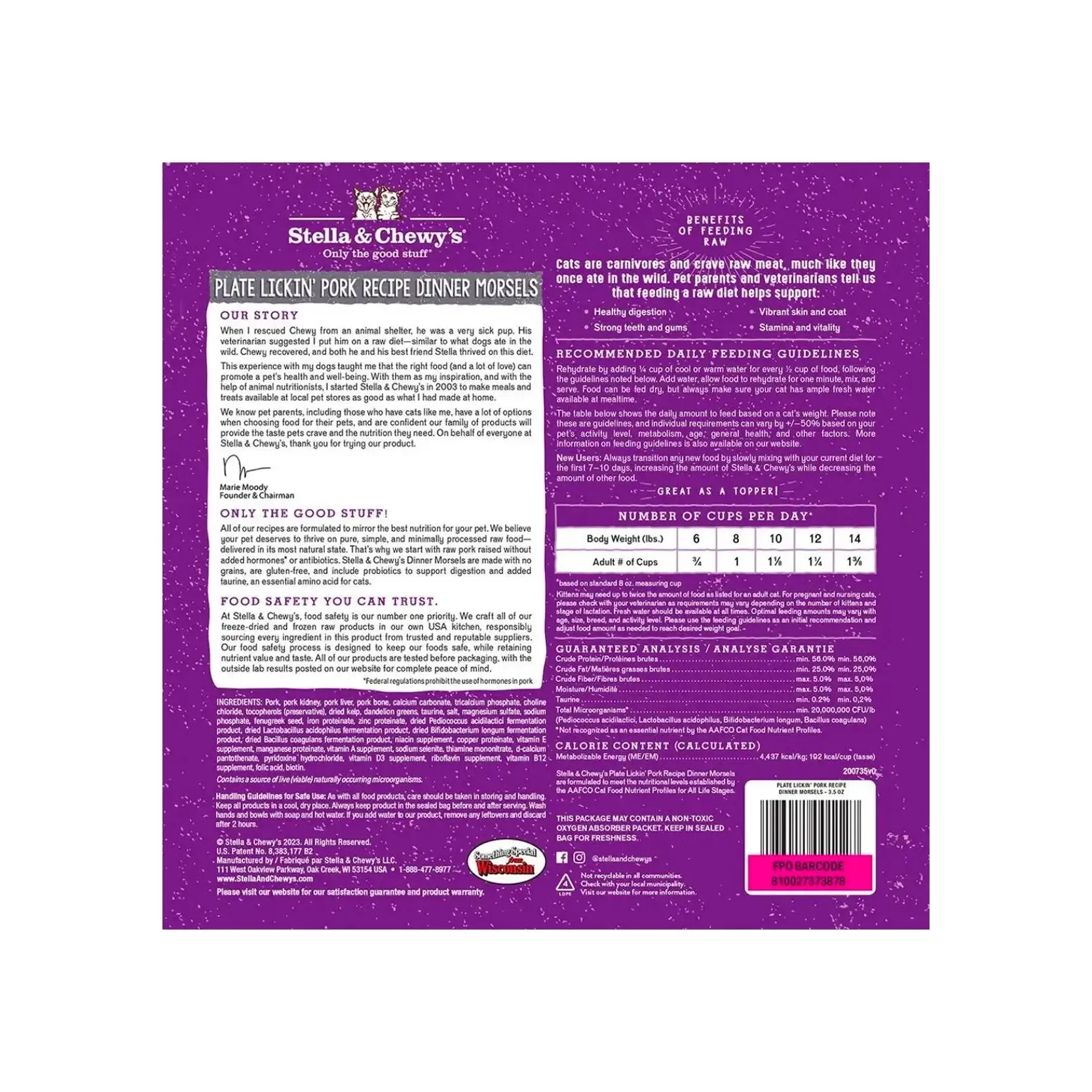 Stella & Chewy's - Freeze Dried Plate Lickin' Pork Recipe Dinners Morsels (Cats)