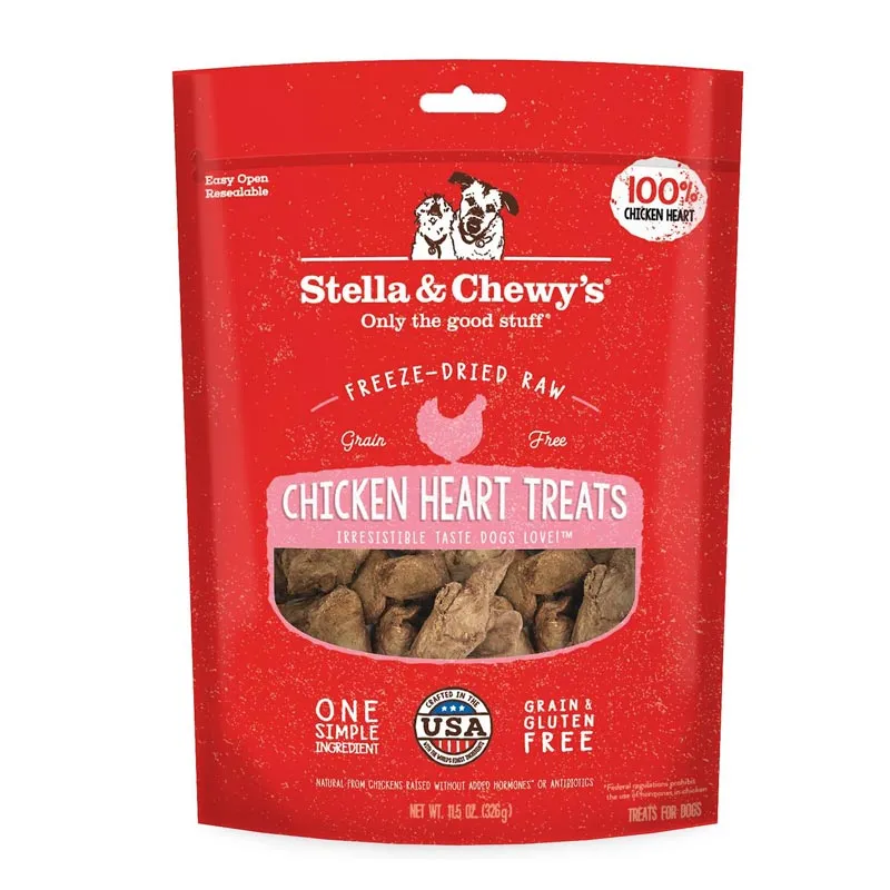 STELLA & CHEWY'S Freeze-Dried Raw Chicken Heart Treats for Dogs